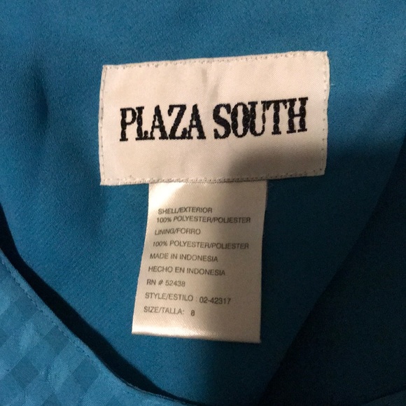 PLAZA SOUTH 2-Piece Teal Midi Dress and Jacket - Picture 6 of 7
